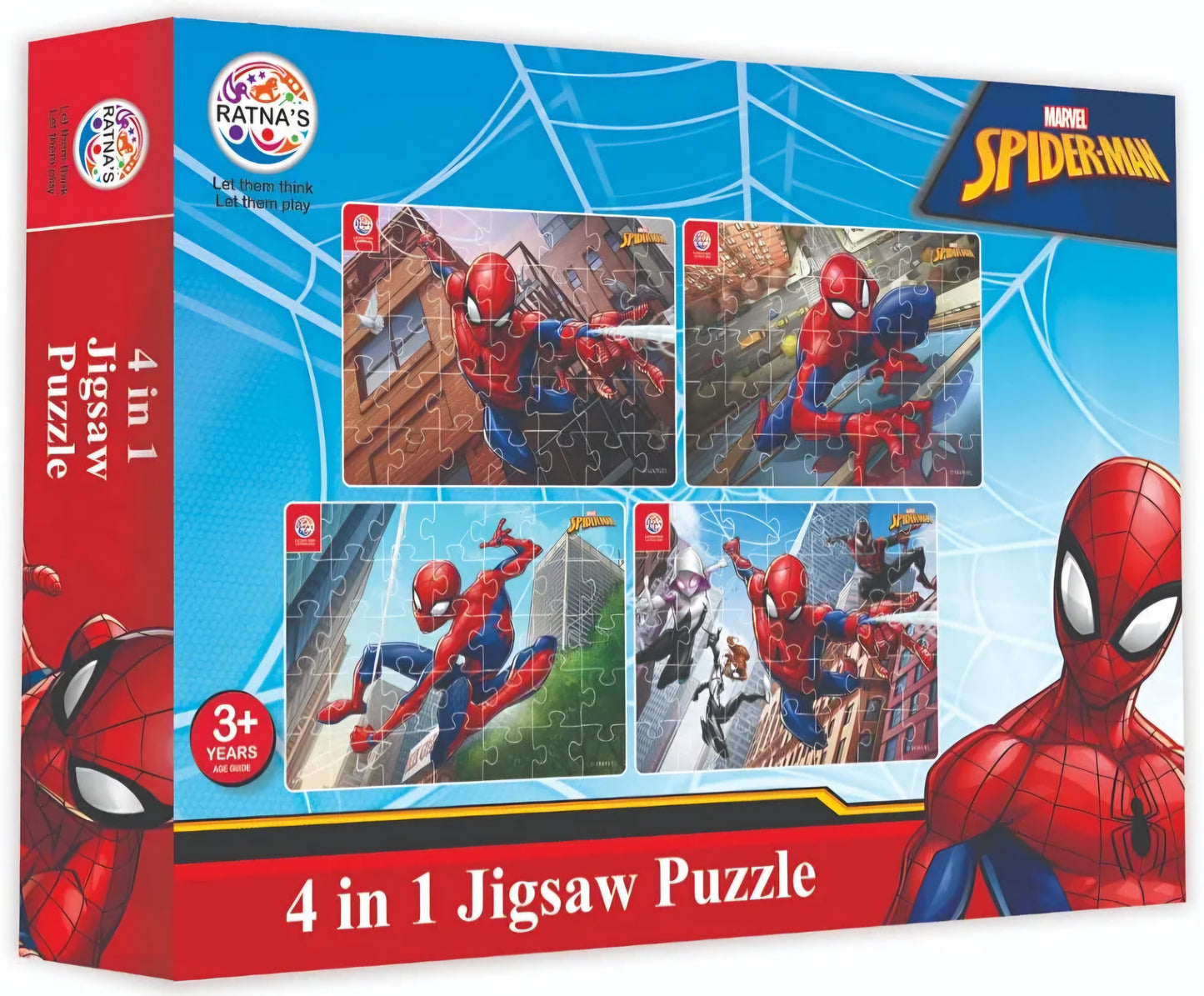 Marvel Spider Man Puzzles 4 in 1 Jigsaw Puzzle Pack for Kids for Age 5 Years Old and Above