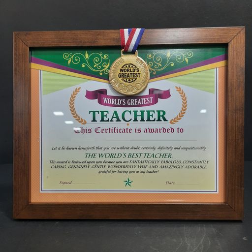 TEACHER CERTIFICATE FRAME