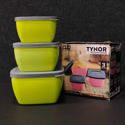 3 piece set plastic storage containers