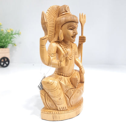 Wooden Shiva Figure Sitting Super Fine