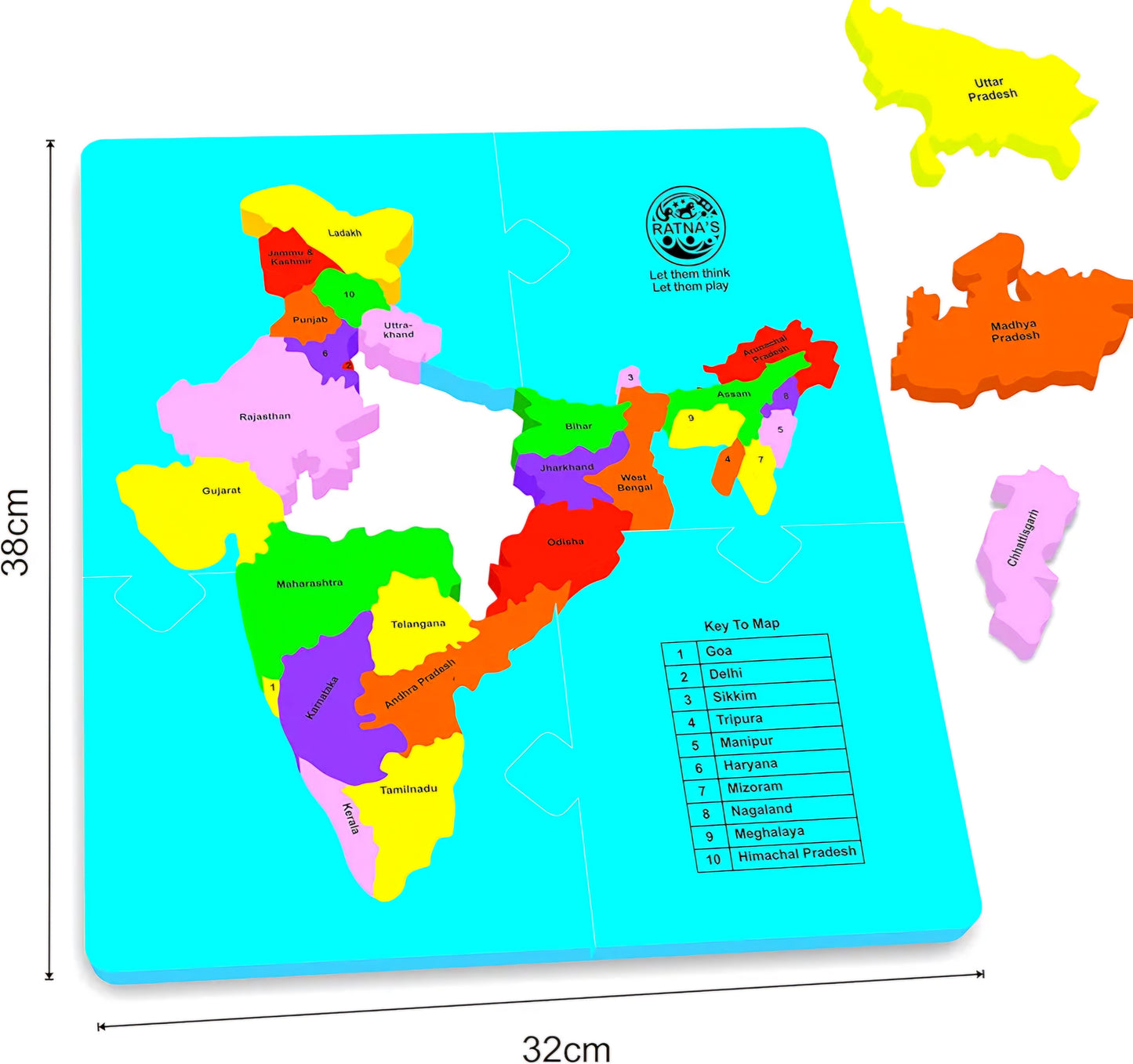 India map puzzle with Indian states Educational Jigsaw Puzzle Range for Kids