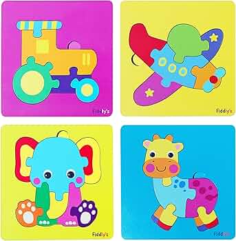 wooden jigsaw puzzles designed for young children.