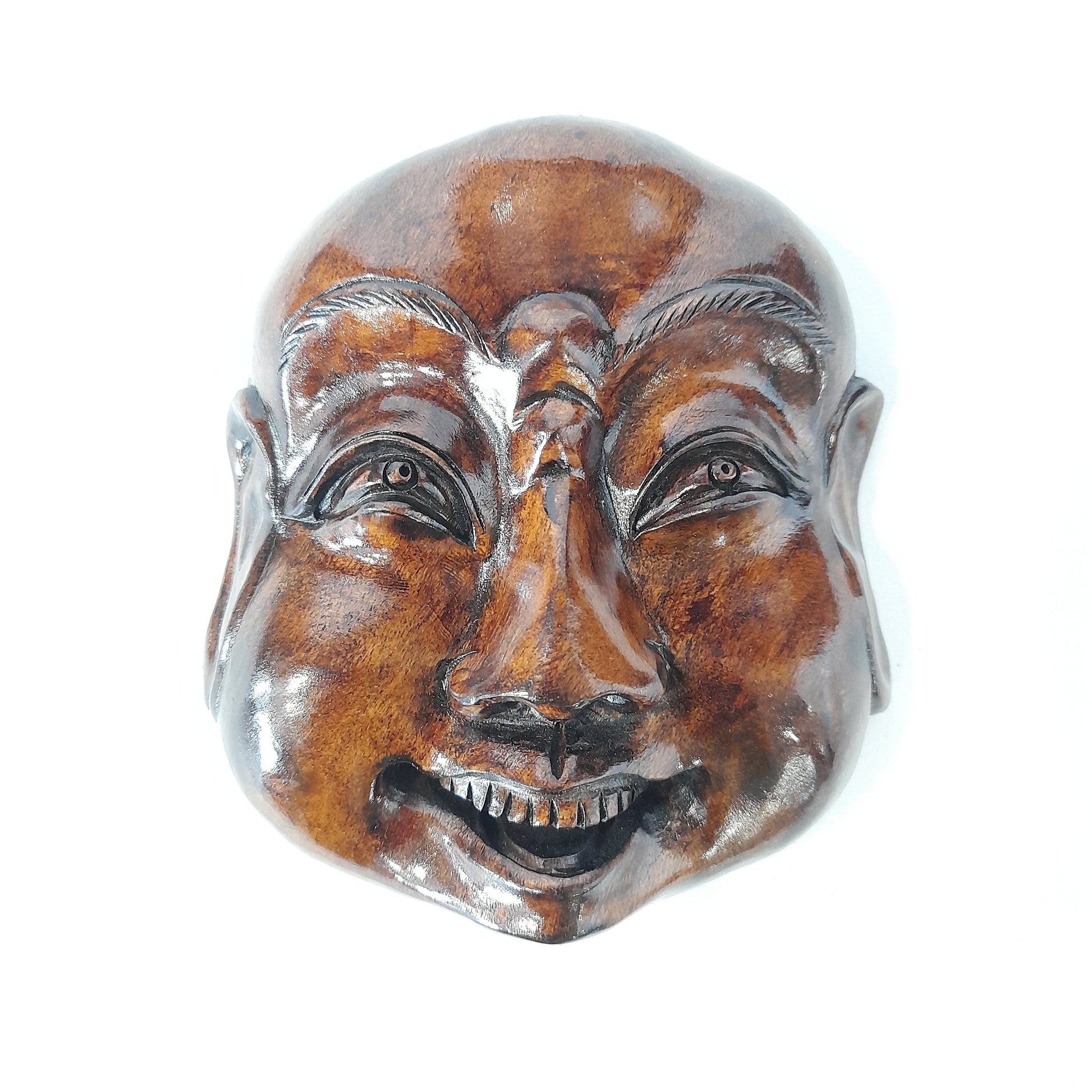 Wooden Laughing Budha Face