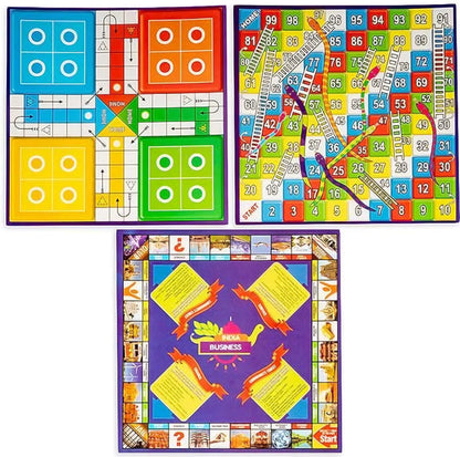 New 14 in 1 Board Game Ludo Snakes and Ladders Business Car Rally Diamond Mine FAMILY FUN GAME