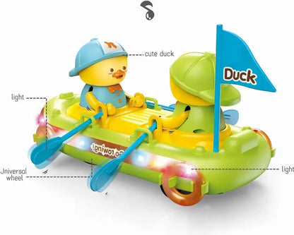 Electric Bump and go Duck Boat Musical Toy with Lights for Birthday GIFTS