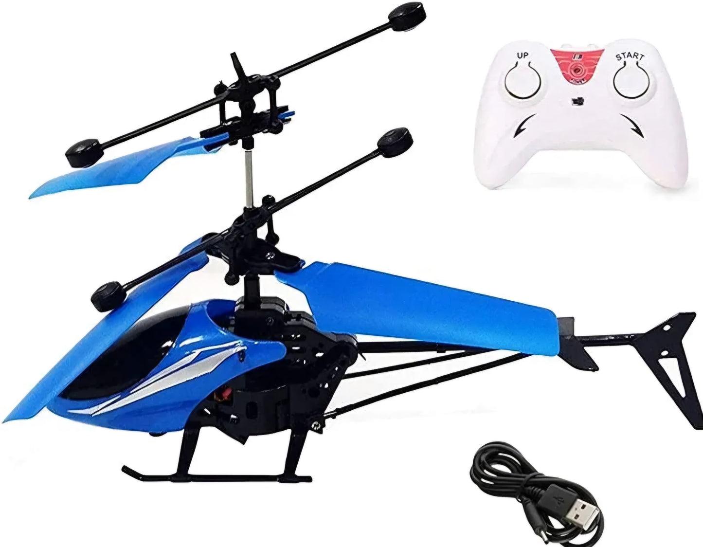 Remote Control Helicopter with USB Chargeable Cable for Boy and Girl Helicopter with Unbreakable Dual Rotating Blades Helicopter Flying Toy with Watch Multicolour