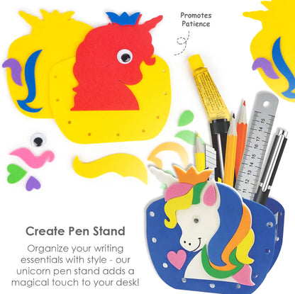 Unicorn Craft Kit 3 in 1 EVA DIY Kit to Make Pen Stand Wind Chime and Eye Mask STEAM Powered Art and Craft for Kids 5 Years