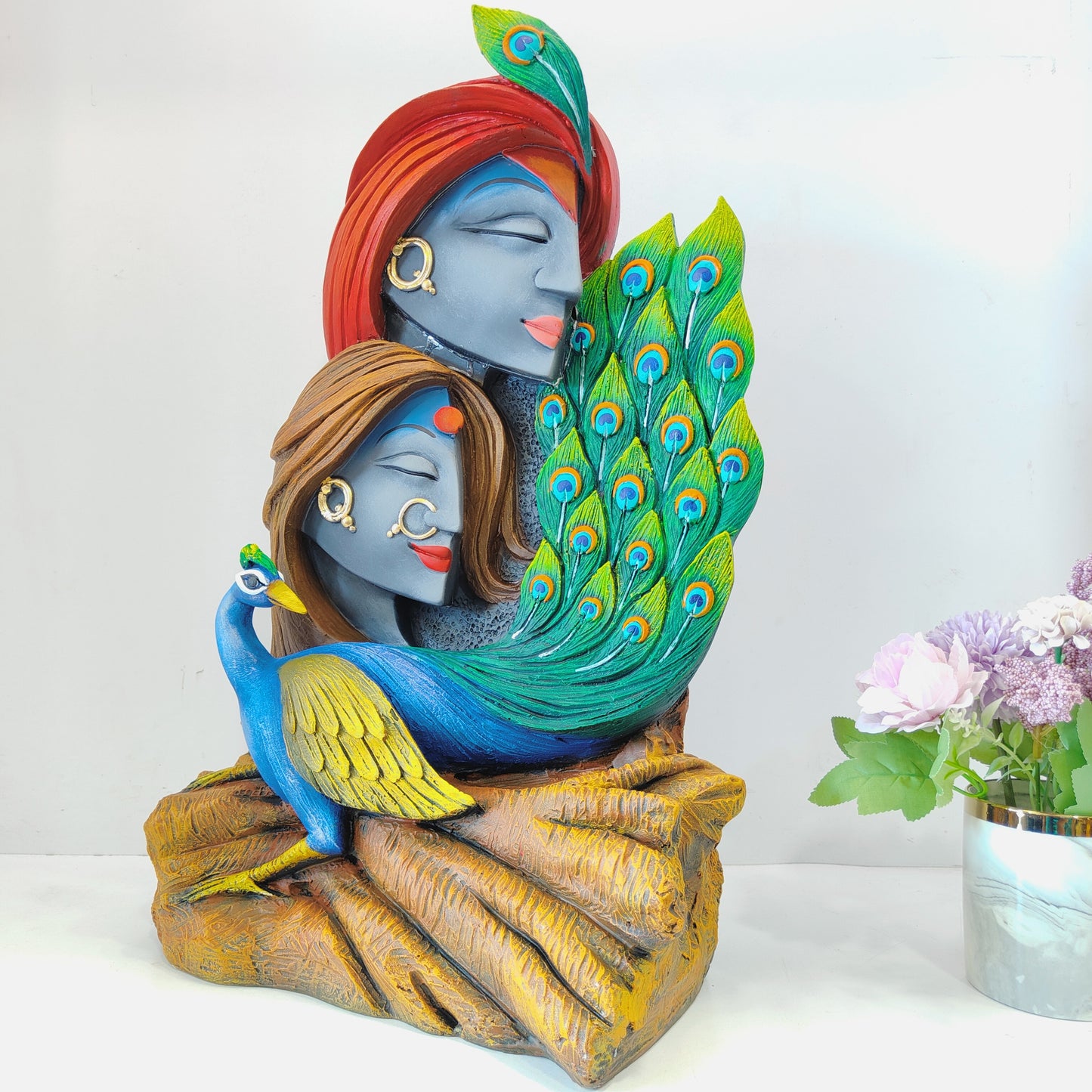 Radha Krishna with 3D Peacock