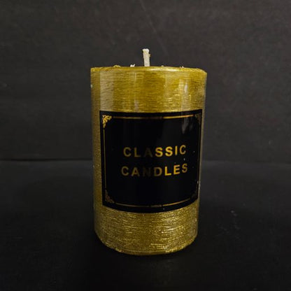 Glitter finishing pure wax Pillar Candle