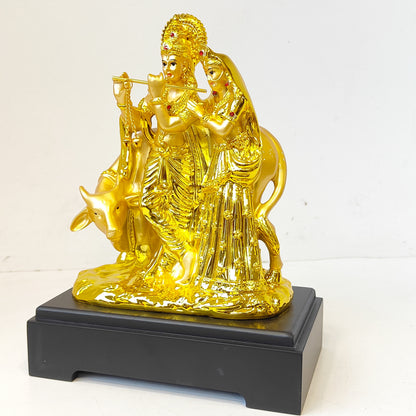 Gold plated Radha Krishna Statue