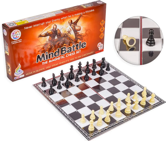 Mind Battle Magnetic Chess Set Classic Board Game to Develop Strategy Building and Concentration