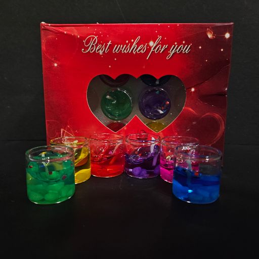 Decorative jelly glass aroma stones candle pack of 12 piece set