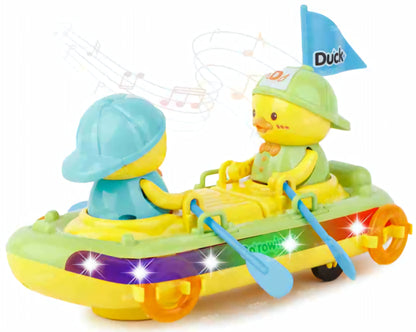 Electric Bump and go Duck Boat Musical Toy with Lights for Birthday GIFTS