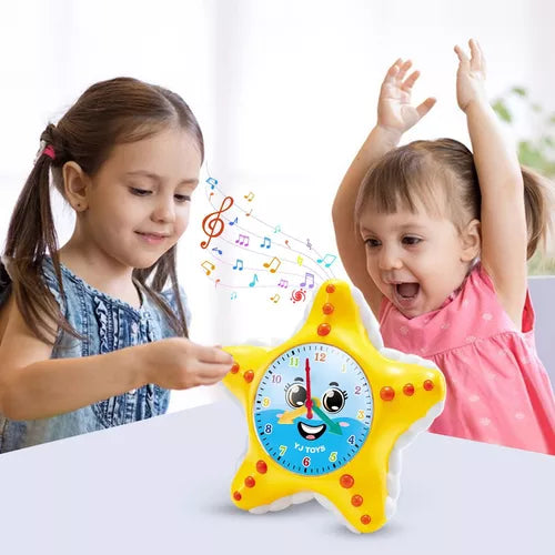 Kids learning clock toys electric walking obstacle avoidance teaching clock with light educational toys