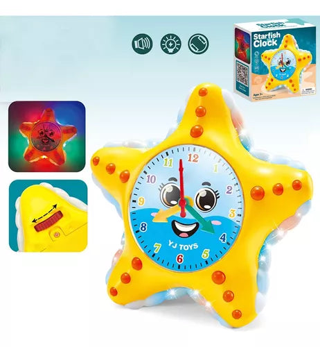 Kids learning clock toys electric walking obstacle avoidance teaching clock with light educational toys