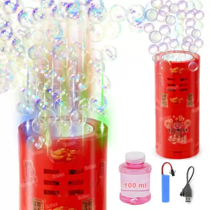 Rechargeable automatic bubble machine