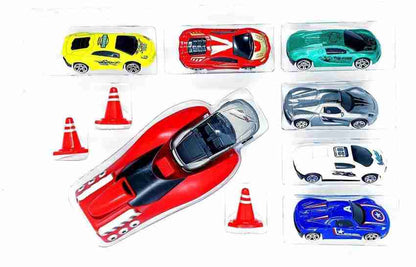 Launcher Play Set Toy with 7 Die Cast Metal Stunt Car and Master Racers Racing Sports Rapid Launcher with 3 Stoppers Best Toy Gift for Kids