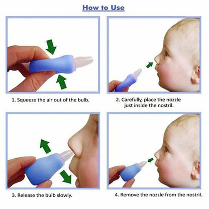 Nose Cleaner Aspirador Nasal, Soft Silicone, Squeezable Pump For zero Month above Babies Manual Nasal Aspirator