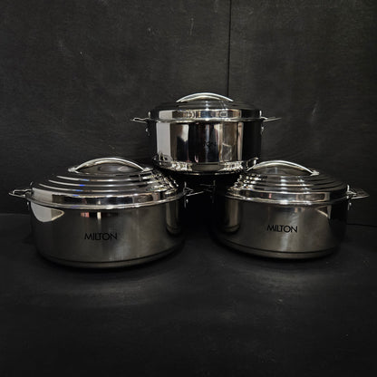 Milton galaxia 3 pieces set Stainless Steel thermoware Insulated casserole hot&cold,Double walled,pu Insulated hot pack