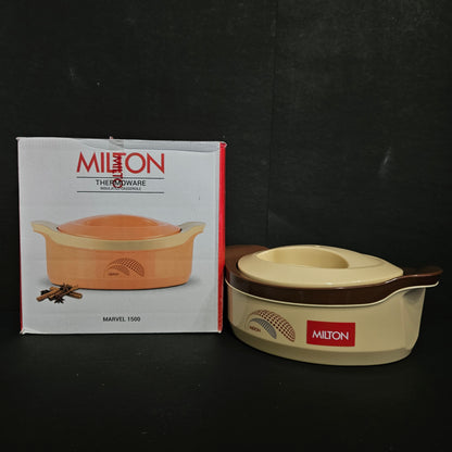 Milton New Marvel 1500 Inner Steel Casserole BPA Free Food Grade Easy to Carry Easy to Store Ideal For Chapatti, Roti