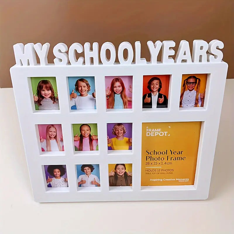 My school years photo frame to hold inspiring creative moments of your schooling with 12 slots