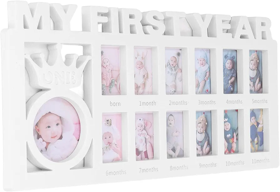 Newborn Photo Frame with 12 Small Picture Frames Widely Used Baby Photo Frame Set Used Long Time for Decoration or Gift