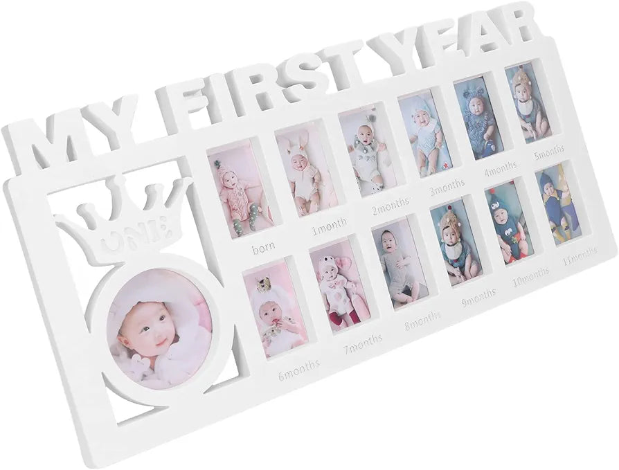 Newborn Photo Frame with 12 Small Picture Frames Widely Used Baby Photo Frame Set Used Long Time for Decoration or Gift