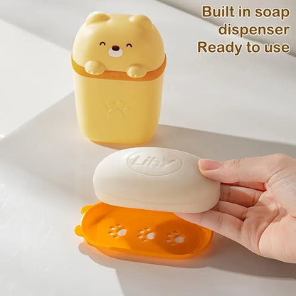 Baby Soap Holder 1 Pack, Travel Soap Container with Lid, Travel Size Toiletries, Portable Bar Soap Holder, Leakproof Soap Box, Soap Dish for Traveling, Camping, Gym, Bathroom