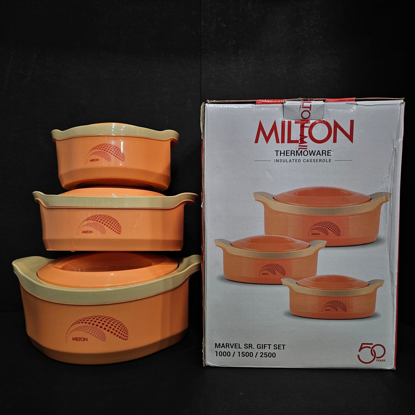 Milton marvel sr.gift 3piece set Thermoware Insulated casserole Stainless steel hot&Cold,pu Insulated,bpa free,Food Grade hot pack