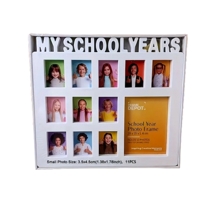 My school years photo frame to hold inspiring creative moments of your schooling with 12 slots