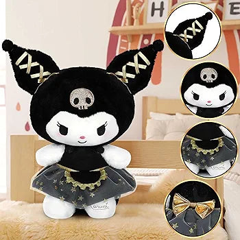 Black Gold Series Plush Stuffed Animal Figure Adorable My Melody Doll Plush for Birthday Gifts Cartoon Lovers Room Decor Collection Item Plush Pillow