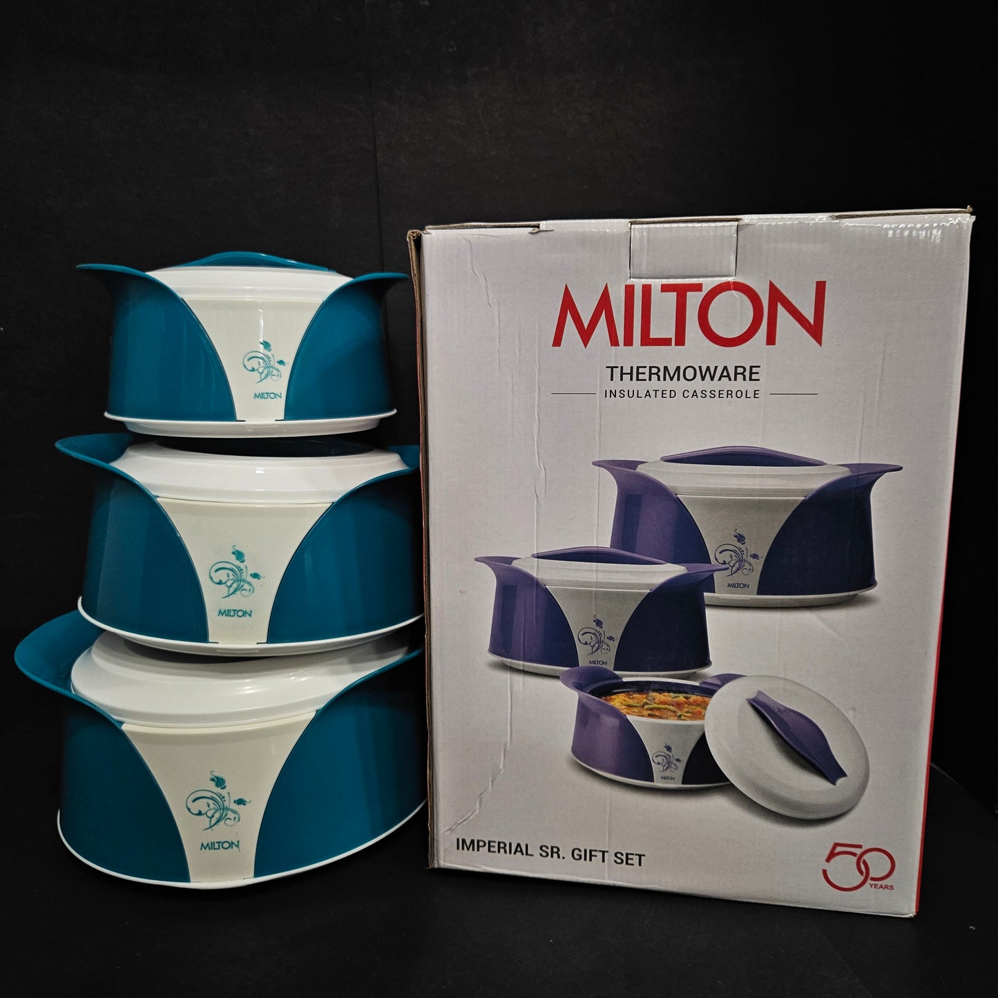 Milton Imperial Sr.gift 3 piece set Thermoware Insulated casserole Stainless Steel hot&cold,pu Insulated,bpa free,Food Grade hot pack