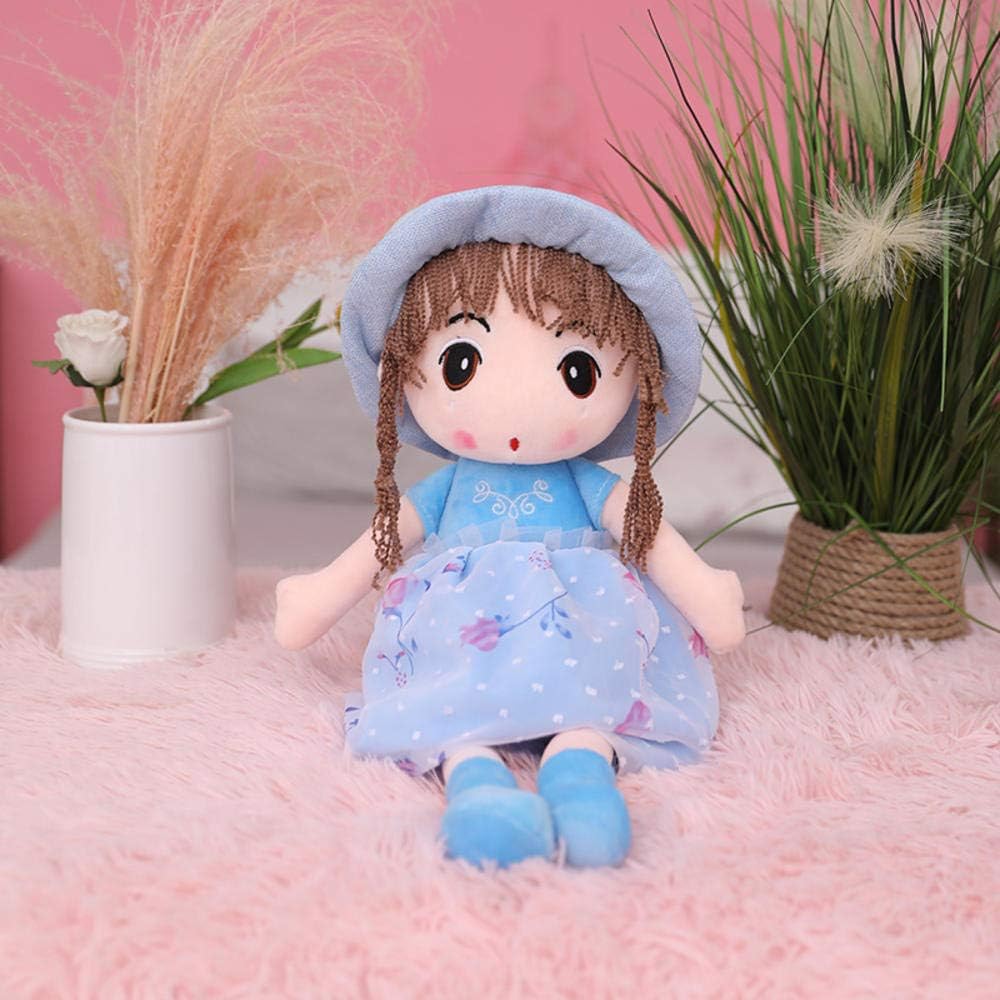 Cute Sweet Girl Model Plush Stuffed Wedding Rag Dolls Kids Gifts Blue Birthday Gift