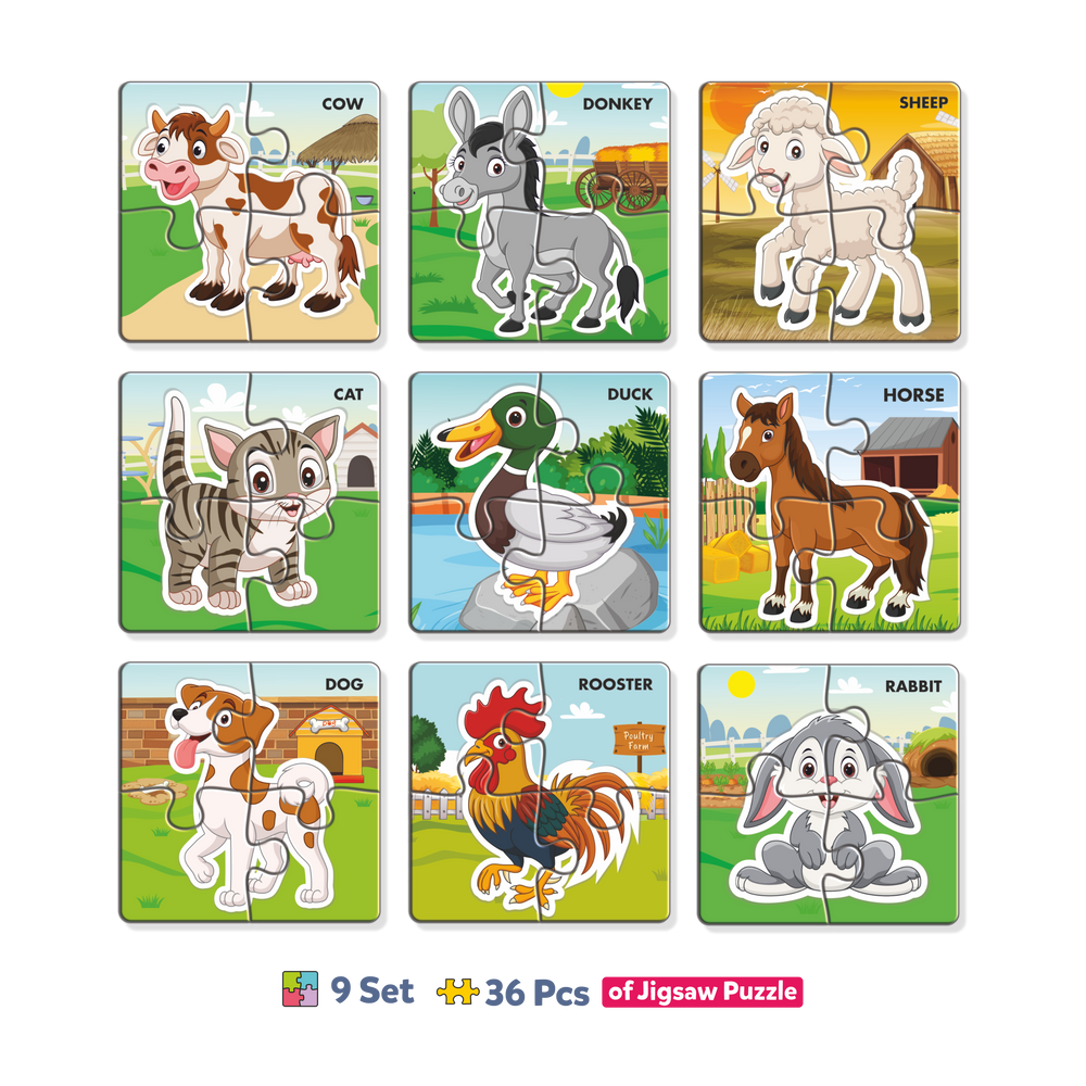 Kids 4pcs Puzzle" set by Aryans Eduworld, designed for children  It is a set of jigsaw puzzles  developing skills