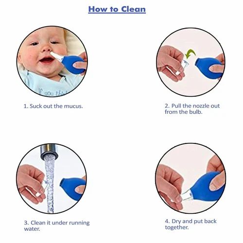 Nose Cleaner Aspirador Nasal, Soft Silicone, Squeezable Pump For zero Month above Babies Manual Nasal Aspirator