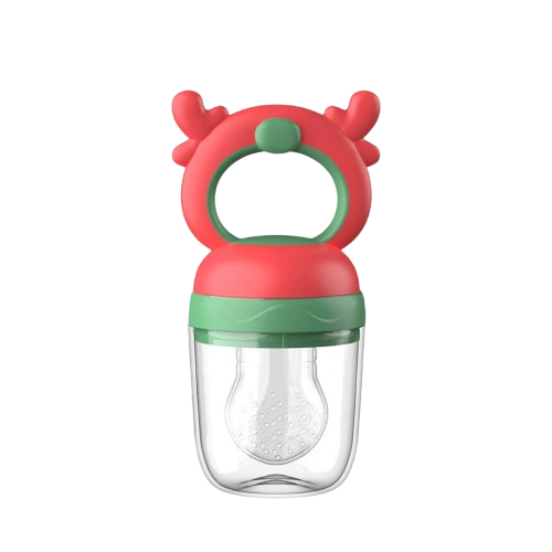 Baby Feeder Fresh Fruit Food Feeder with Silicone Pouch and 1 Pacifier Clips Training Massaging Toy Teether