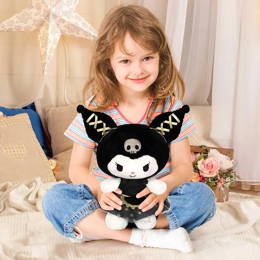 Black Gold Series Plush Stuffed Animal Figure Adorable My Melody Doll Plush for Birthday Gifts Cartoon Lovers Room Decor Collection Item Plush Pillow