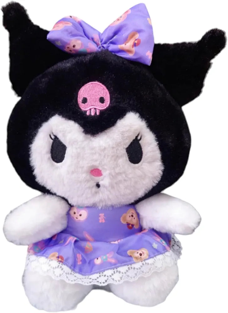 Kuromi Melody Plush Toy, Kawai Stuffed Doll Soft Toys for Kids Girls and Boys, Anime Girl Plush Dolls