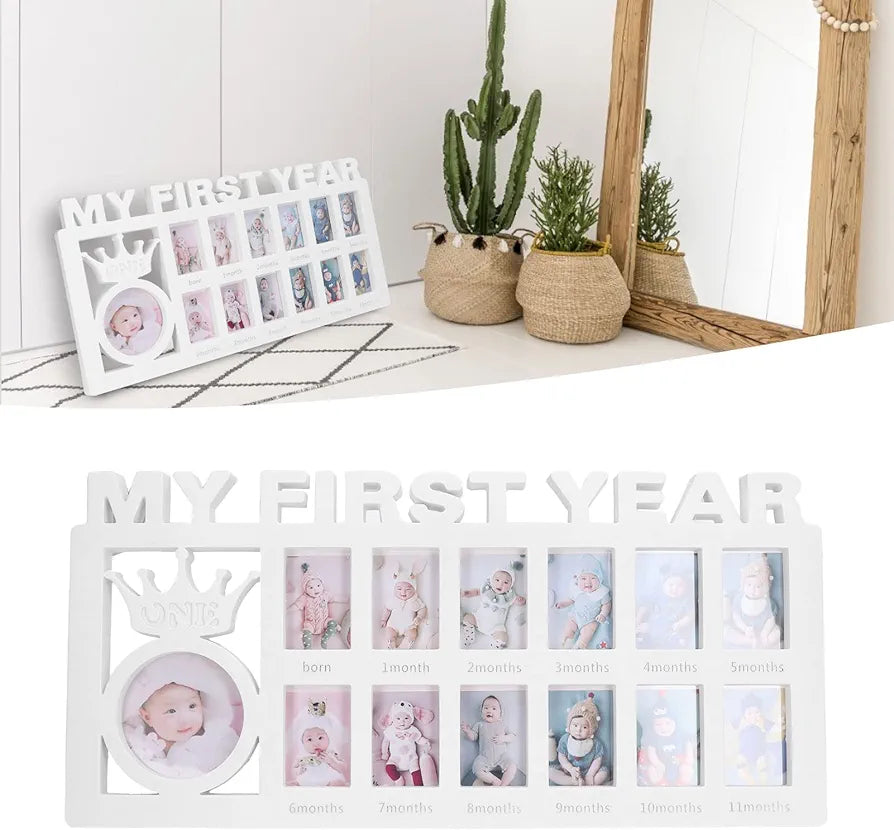 Newborn Photo Frame with 12 Small Picture Frames Widely Used Baby Photo Frame Set Used Long Time for Decoration or Gift