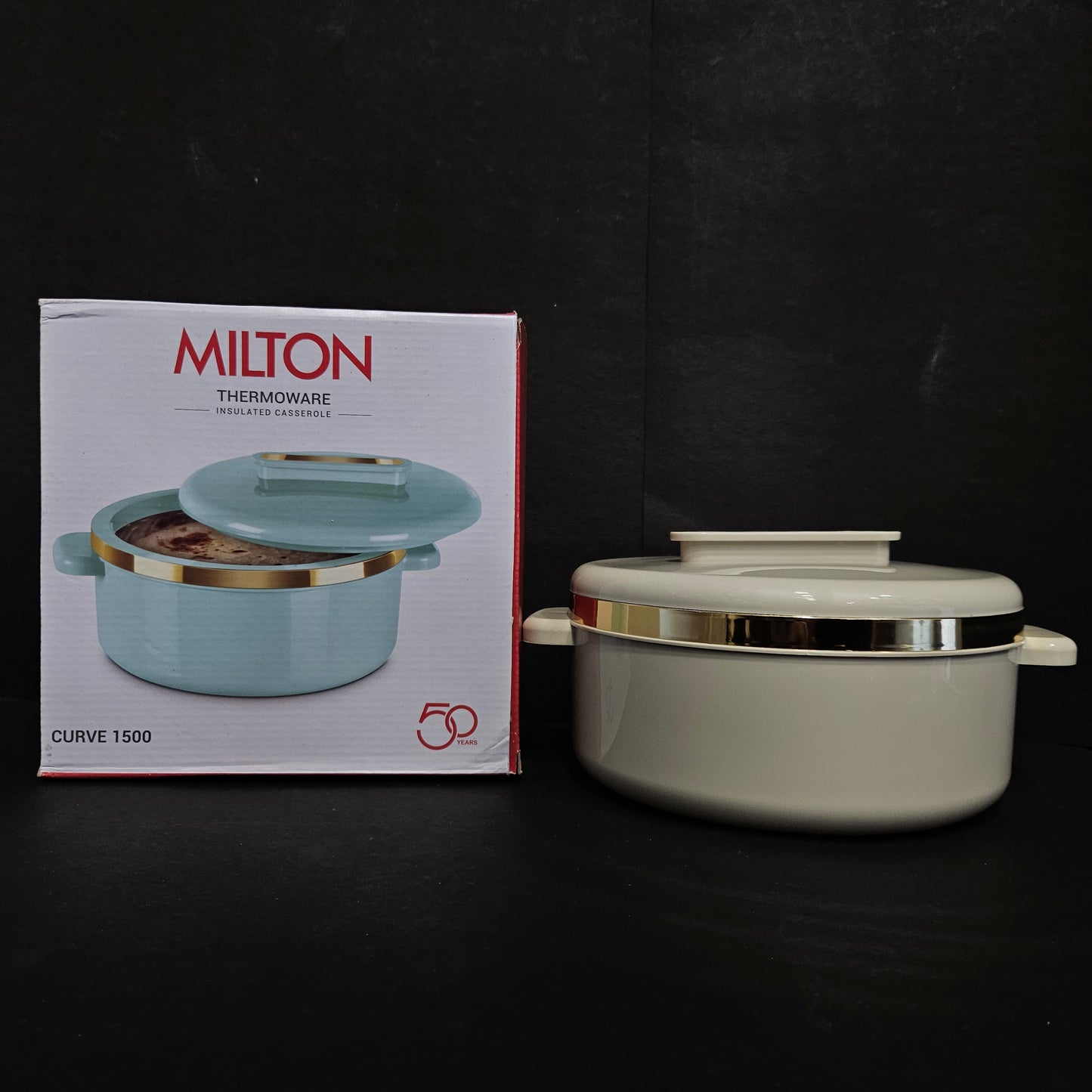 MILTON Curve 1500 Inner Stainless Steel Casserole BPA Free Food Grade Easy to Carry Easy to Store Chapati,Roti