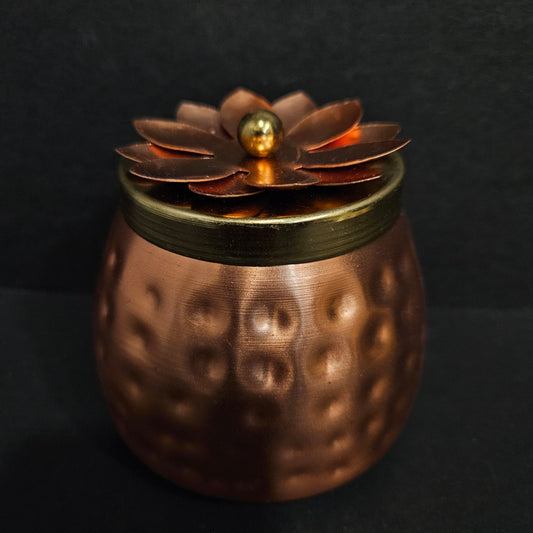 Hammered Gold Copper Plated Jar Copper Container for Dry Fruits Decorative Serving Bowl