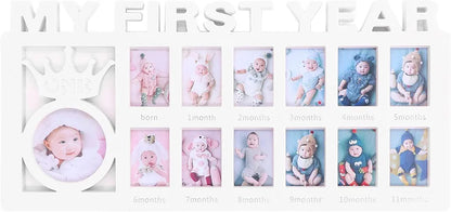 Newborn Photo Frame with 12 Small Picture Frames Widely Used Baby Photo Frame Set Used Long Time for Decoration or Gift