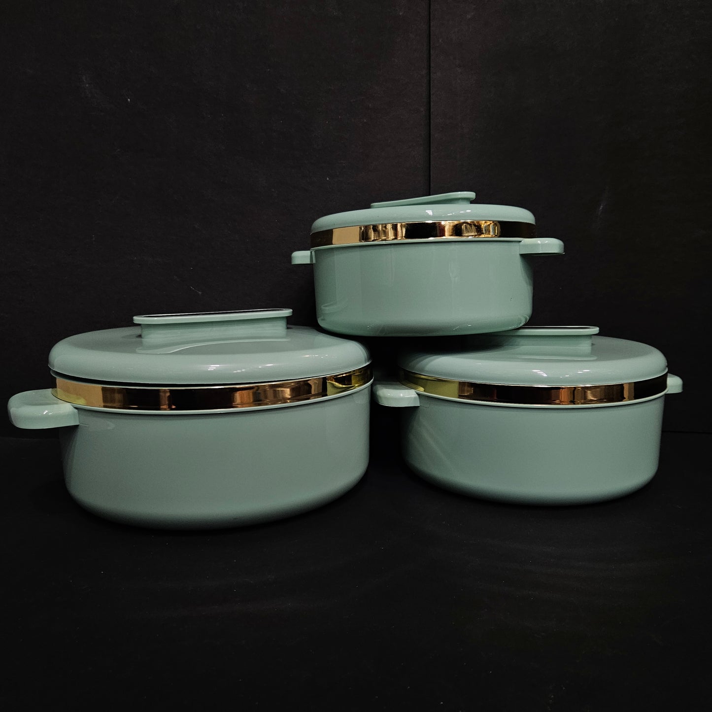 Milton curve regular gift 3piece set Thermoware Insulated casserole with Stainless Steel Hot pack